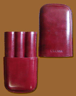 Accessories cigars online. Leather Cigar Case Burgundy 3 Sticks